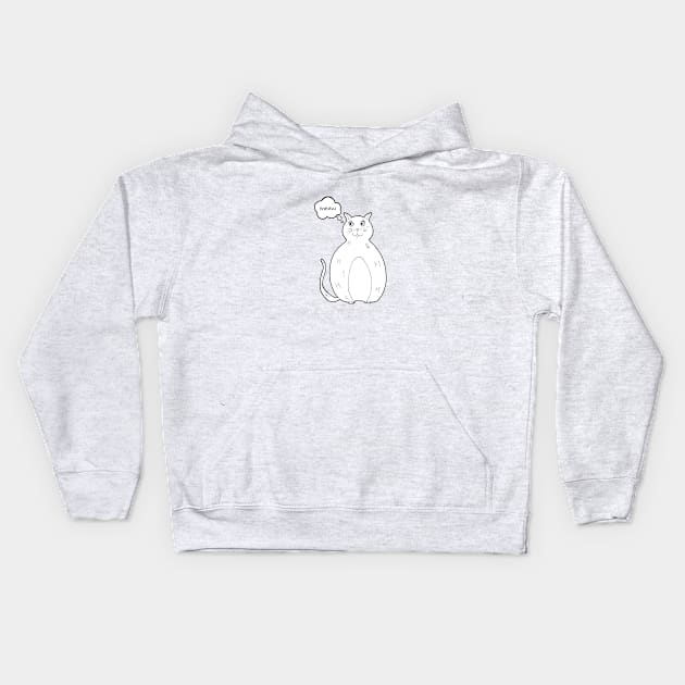 Cat Meaw! Kids Hoodie by Brains